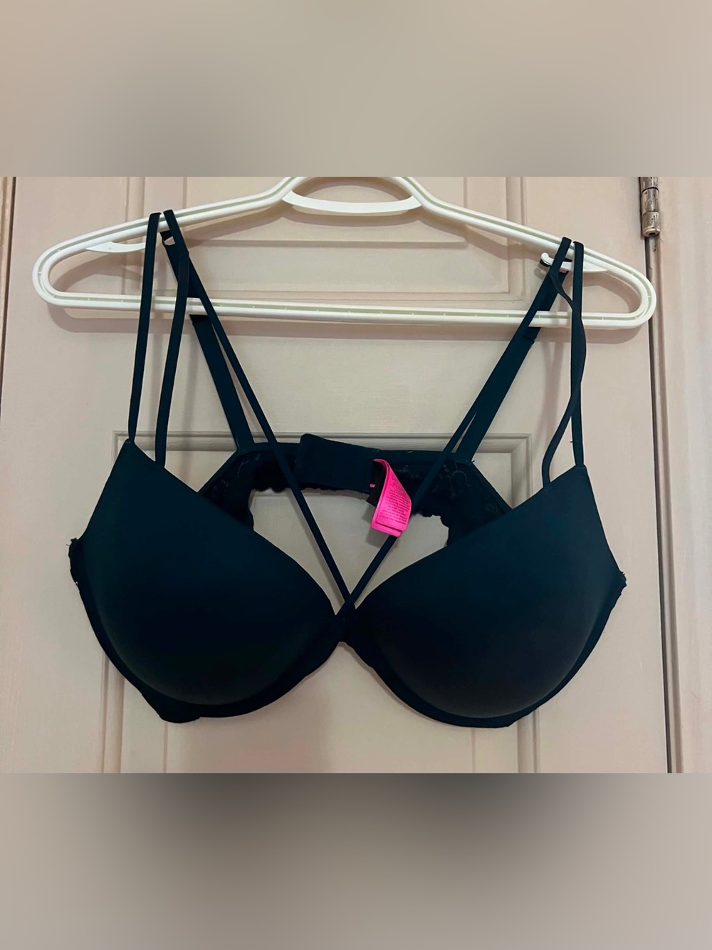 La SENZA dark teal green Strappy Push-Up Bra with Double Strap Detail